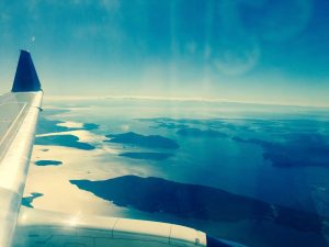 Airplane Wing Over Islands